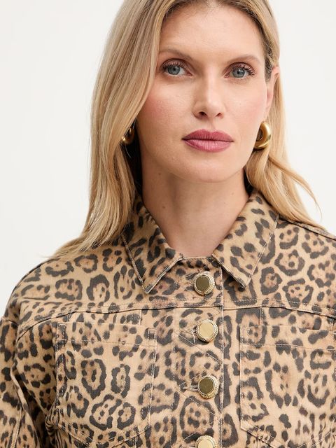 Marciano by Guess kurtka jeansowa EDDA kolor brązowy przejściowa 5YGN14 7362A