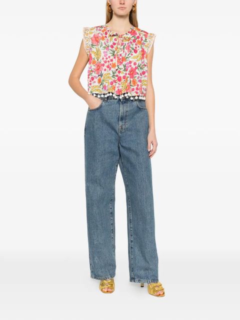 FARM Rio floral pom-pom top - White - zdjęcie produktu nr 2