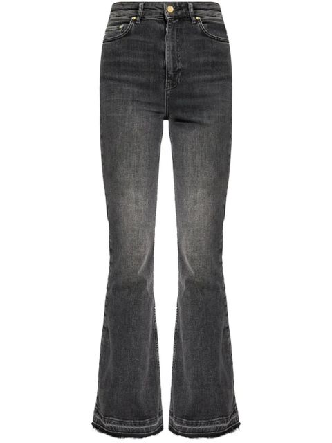 GANNI logo-patch high-waist flared jeans - Grey - zdjęcie produktu nr 1