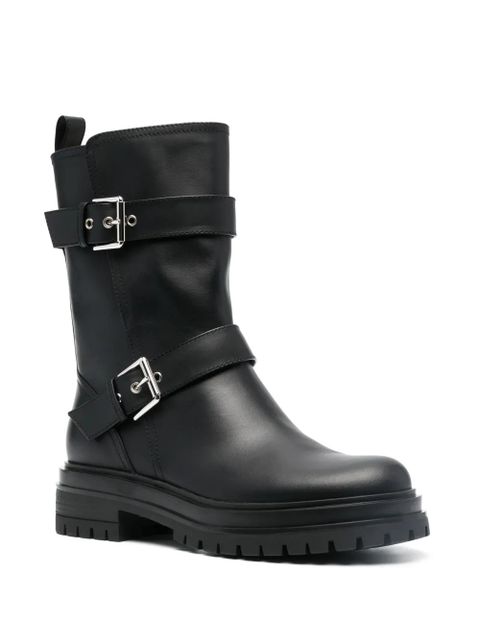 Gianvito Rossi Amphibian buckled biker boots - Black