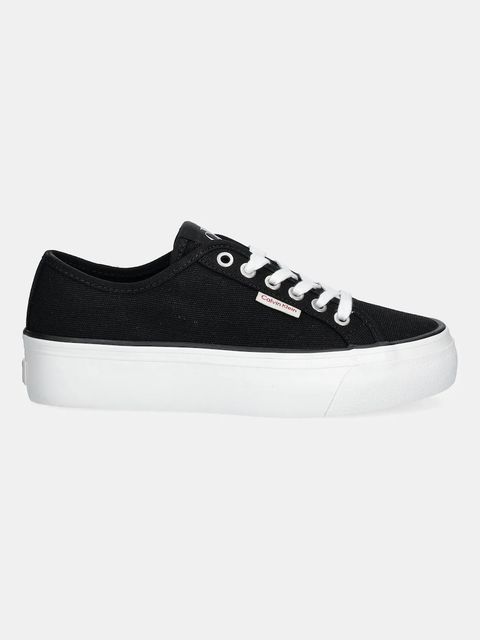 Calvin Klein Jeans tenisówki VULC FLATFORM CTN LOGO TAG kolor czarny YW0YW01838