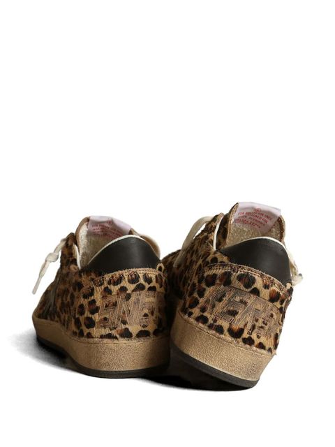 Golden Goose Ball Star sneakers in leo-print pony skin, black leather star & heel tab - Neutrals - zdjęcie produktu nr 2