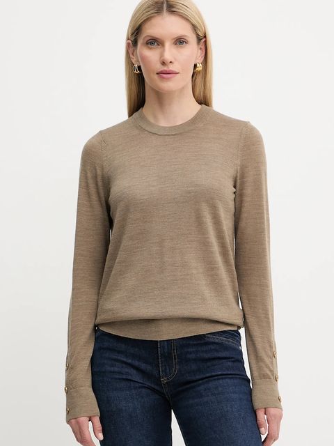 MICHAEL Michael Kors sweter wełniany damski kolor beżowy lekki MT5619D4VR - zdjęcie produktu nr 1