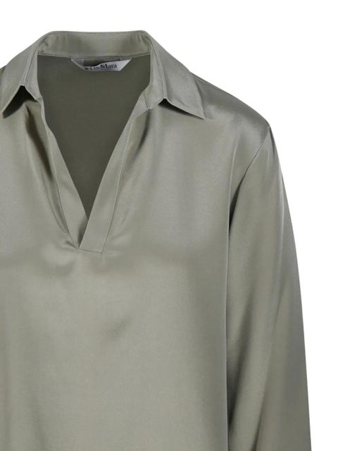 Max Mara V-neck long-sleeve blouse - Green