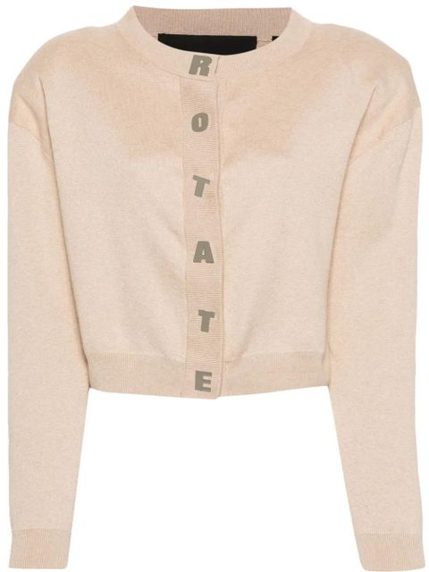 ROTATE BIRGER CHRISTENSEN logo-lettering cardigan - Neutrals - zdjęcie produktu nr 1