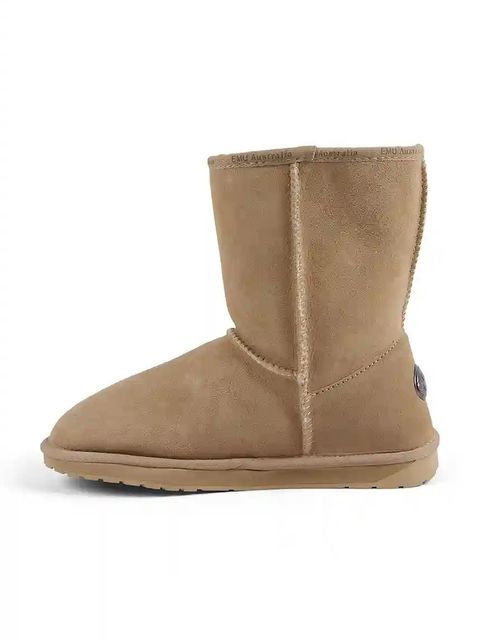 Emu Australia kozaki Platinum Stinger Slim Lo damskie kolor beżowy na płaskim obcasie ocieplone WP20002