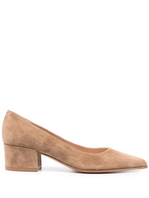 Gianvito Rossi Piper 45mm suede pumps - Neutrals - zdjęcie produktu nr 1