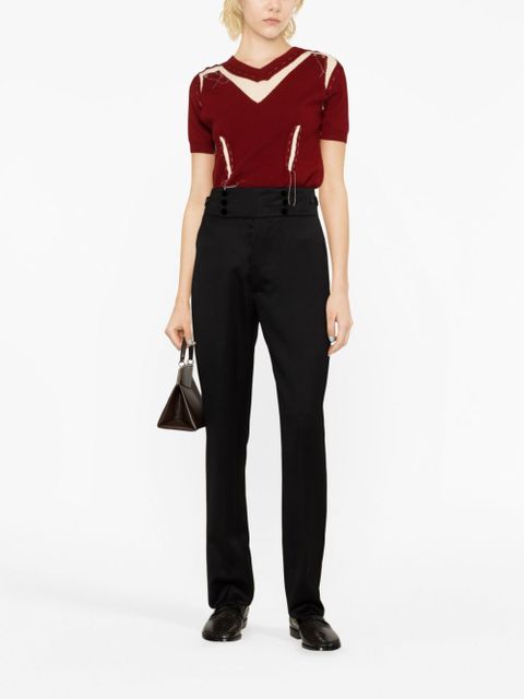 Maison Margiela four-stitch tapered wool trousers - Black - zdjęcie produktu nr 2