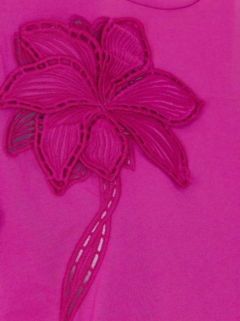 TWINSET embroidered floral T-shirt - Pink