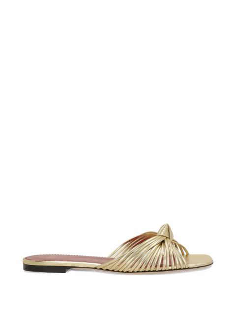 Valentino Garavani knotted multi-strap flat sandals - Gold - zdjęcie produktu nr 1