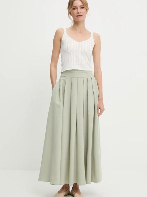 Answear.LAB spódnica kolor zielony maxi rozkloszowana - zdjęcie produktu nr 2