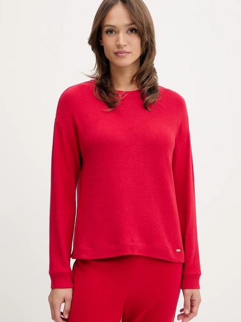 United Colors of Benetton longsleeve piżamowy damska kolor czerwony 3Q413M08A - zdjęcie produktu nr 1