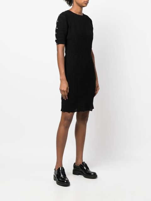 Ferragamo micro-pleated midi dress - Black