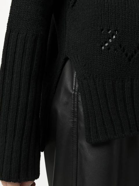 Zadig&Voltaire funnel-neck intarsia-knit jumper - Black