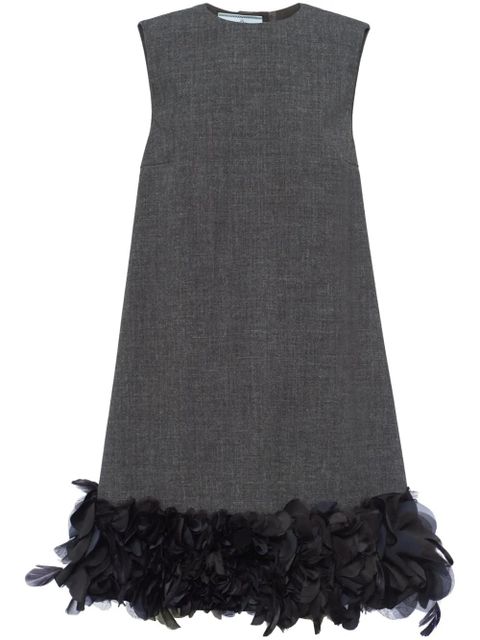 Prada feather-detail mini dress - Grey - zdjęcie produktu nr 1