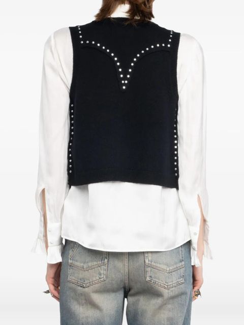 Zadig&Voltaire embellished v-neck knit vest - Black
