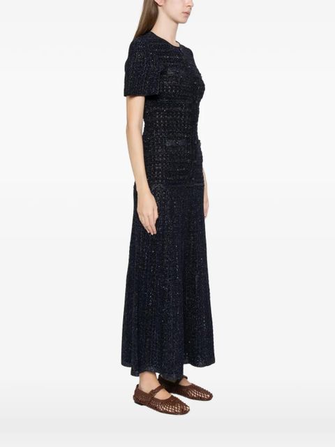 SANDRO embellished knitted maxi dress - Blue