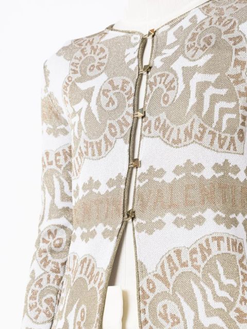 Valentino Garavani geometric-print metallic-finish cape