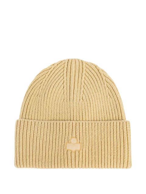 ISABEL MARANT logo ribbed beanie hat - Yellow - zdjęcie produktu nr 1