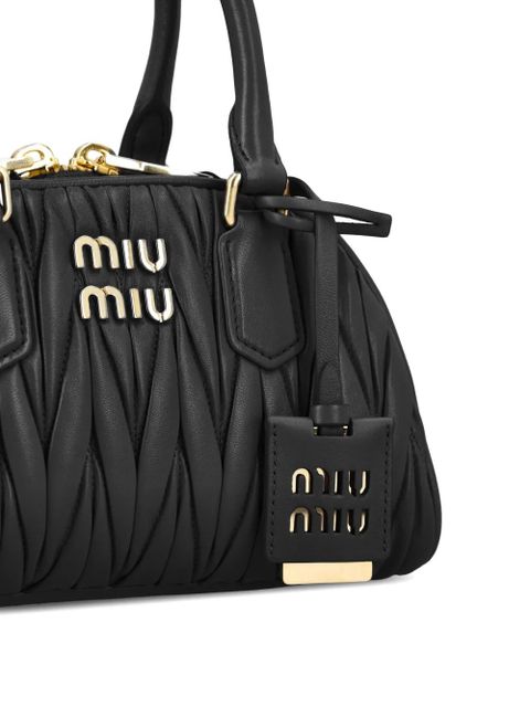 Miu Miu matelassé leather tote bag - Black