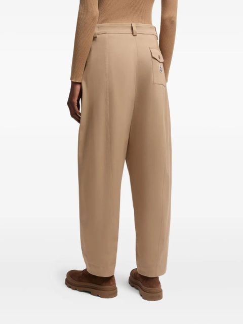 Moncler logo-patch trousers - Neutrals