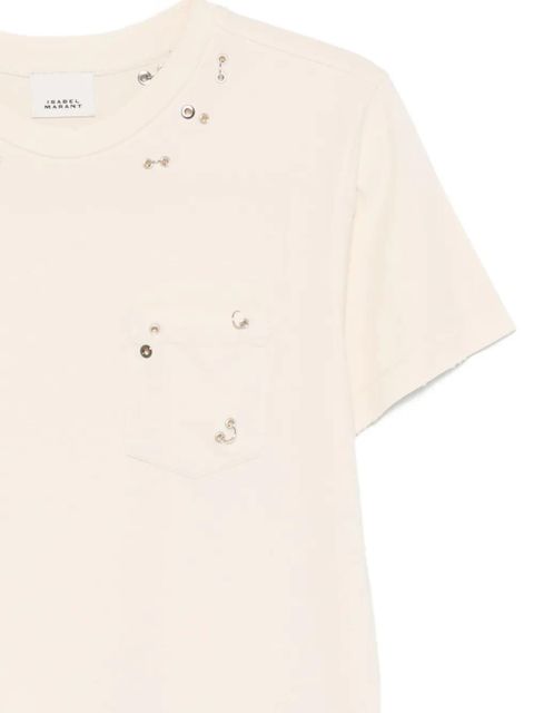 ISABEL MARANT Yezra embellished T-shirt - Neutrals