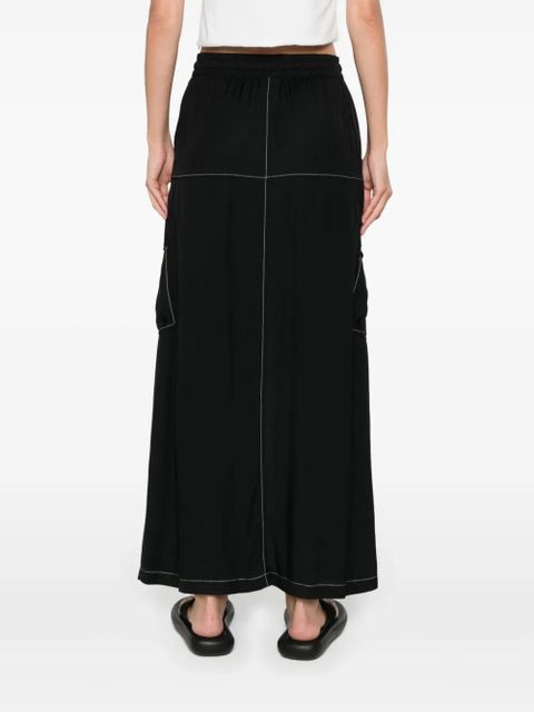 PINKO Gulp contrast-stitching midi skirt - Black