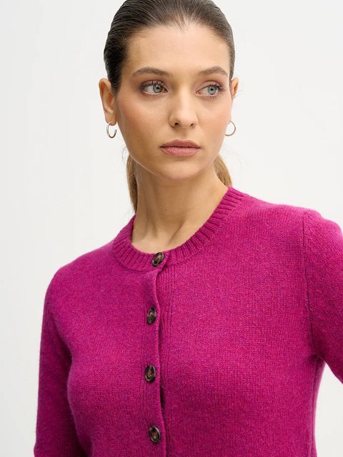 United Colors of Benetton kardigan wełniany kolor fioletowy 103ME500L