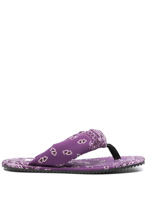 The Attico bandana-print flat slides - Purple - zdjęcie produktu nr 1
