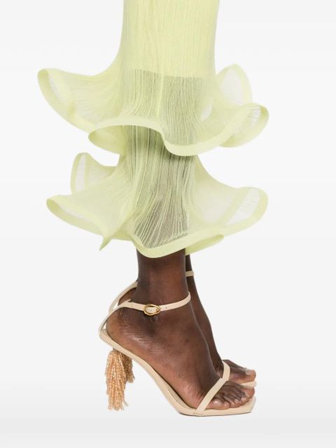 Simkhai ruffled-hem midi skirt - Green