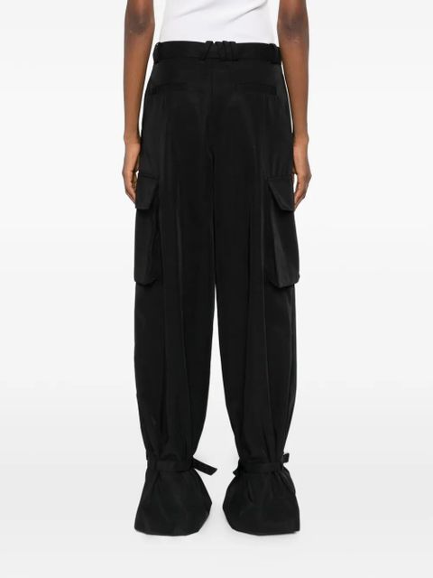 The Attico buckle-detail pocket trousers - Black