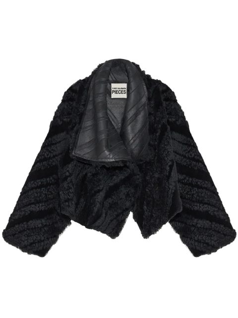 Yves Salomon cropped draped jacket - Black - zdjęcie produktu nr 1