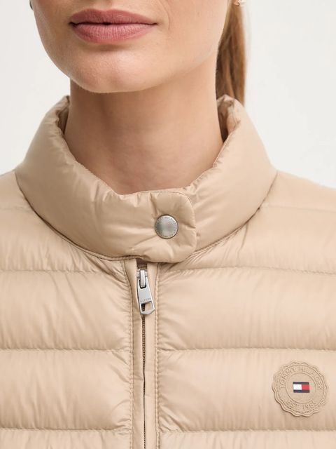 Tommy Hilfiger bezrękawnik puchowy kolor beżowy przejściowy WW0WW45499