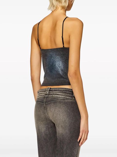 Diesel T-Wami metallic-effect top - Black