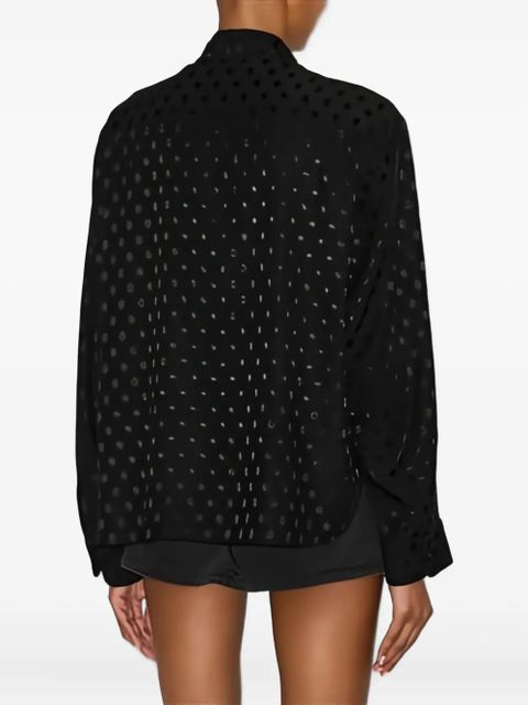ISABEL MARANT Emany polka-dot draped top - Black