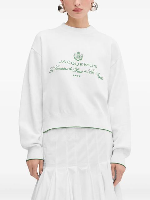 Jacquemus logo-embroidered sweatshirt - White