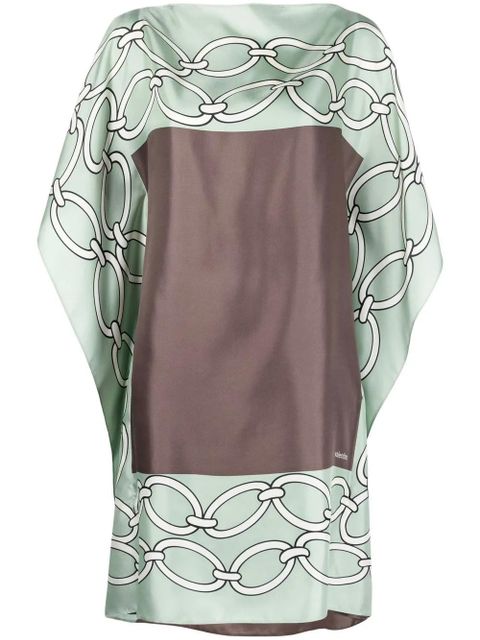 Valentino Garavani Chain 1967 Foulard-print silk dress - Green - zdjęcie produktu nr 1