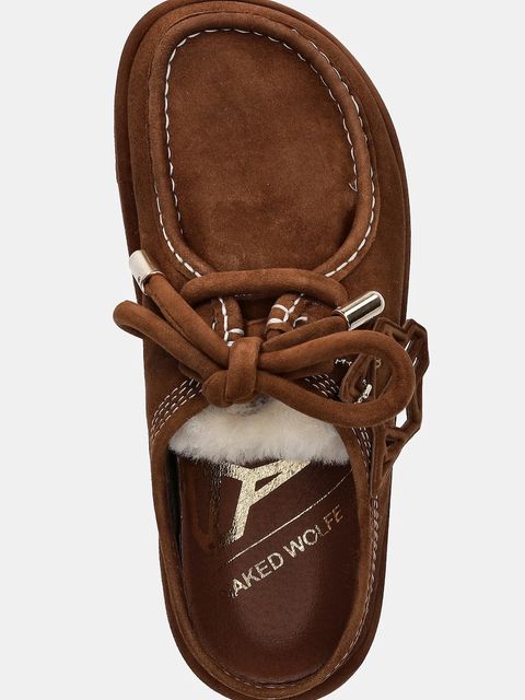 Naked Wolfe kapcie zamszowe Blizzard kolor brązowy Blizzard Suede Shearling Tan