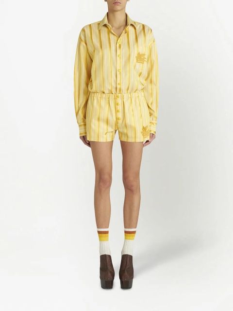 ETRO stripe-print button-fastening short - Yellow - zdjęcie produktu nr 2