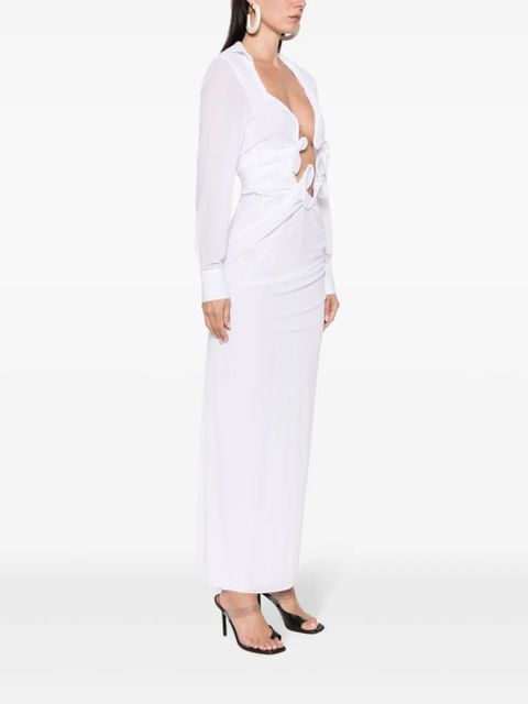 Christopher Esber Venus plunging maxi dress - White