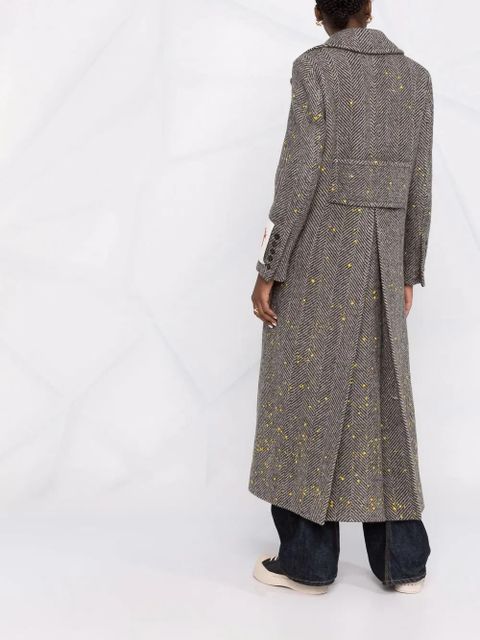 Golden Goose Berhen long herringbone coat - Brown