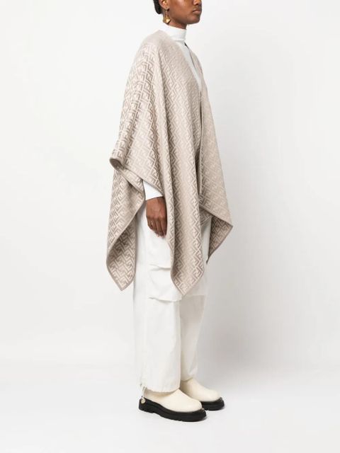 FENDI FF-monogram knitted cape - Neutrals - zdjęcie produktu nr 2