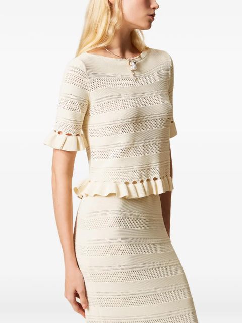 TWINSET ruffled top - Neutrals - zdjęcie produktu nr 2
