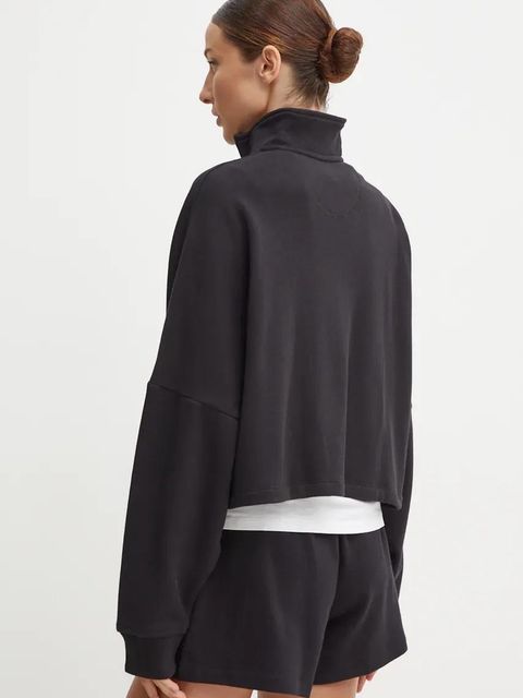 adidas Originals bluza bawełniana Essential damska kolor czarny gładka IW5726