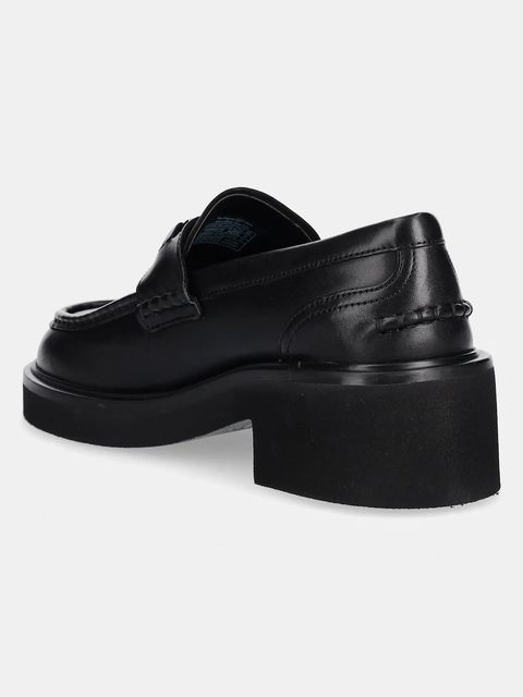 Tommy Jeans mokasyny skórzane TJW CHUNKY HEEL LOAFER damskie kolor czarny na platformie EN0EN02789