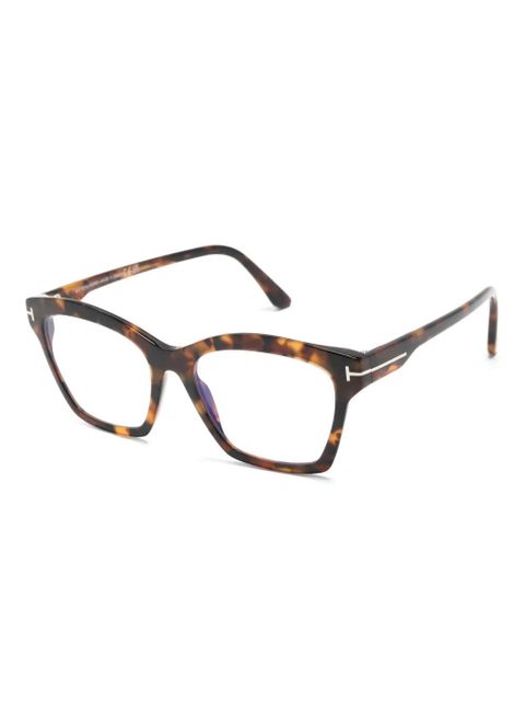 TOM FORD Eyewear tortoiseshell square-frame glasses - Brown