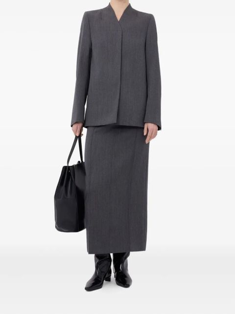 LouLou de Saison RASCA V-neck twill jacket - Grey