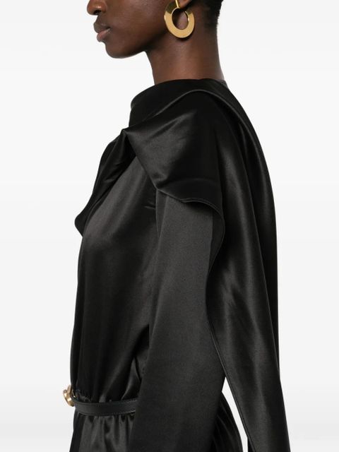 PINKO Maite cowl-neck split dress - Black