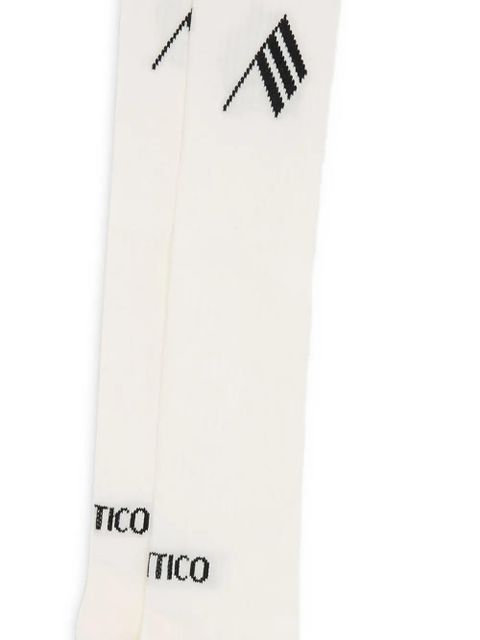 The Attico logo-embroidered knee-high socks - White - zdjęcie produktu nr 2