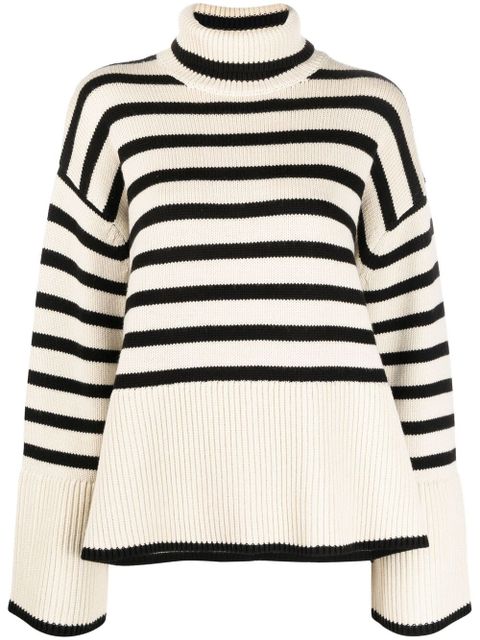 TOTEME striped roll neck jumper - Neutrals - zdjęcie produktu nr 1